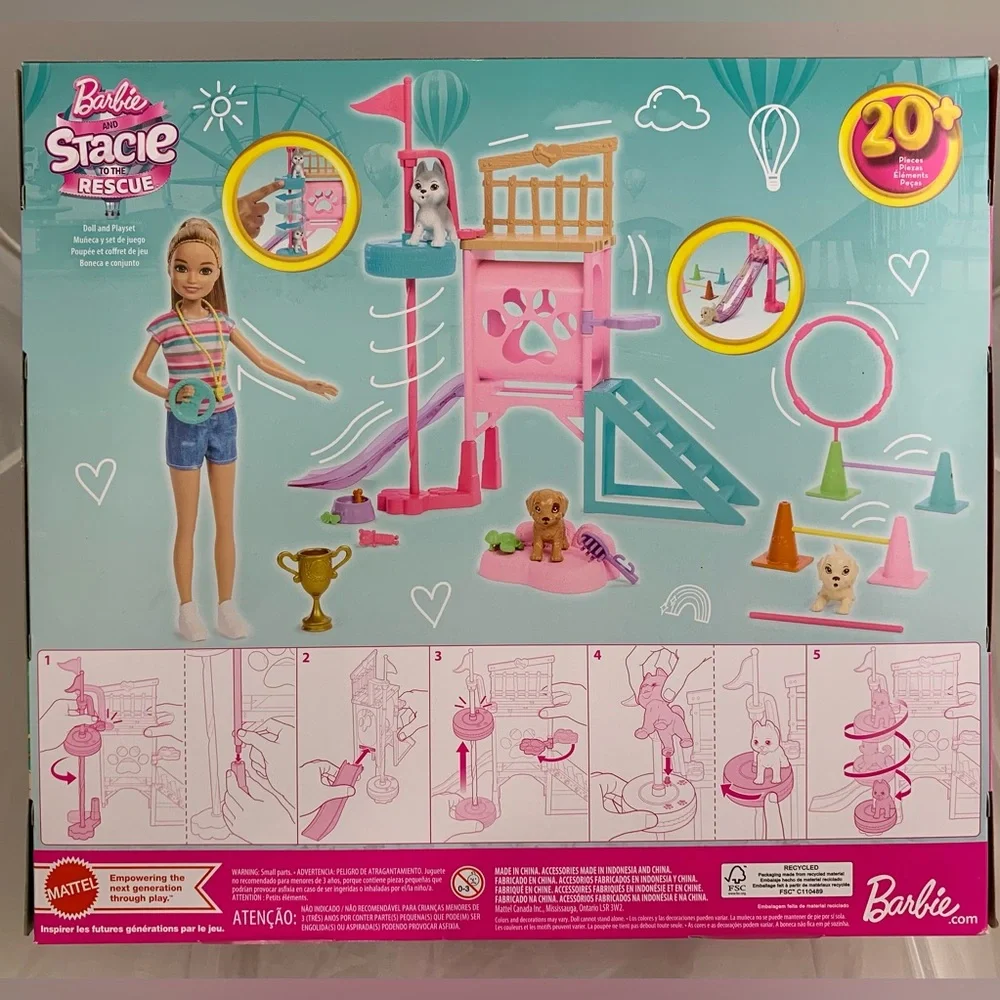 NIB Barbie and Stacie to the Rescue Puppy Playground Playset